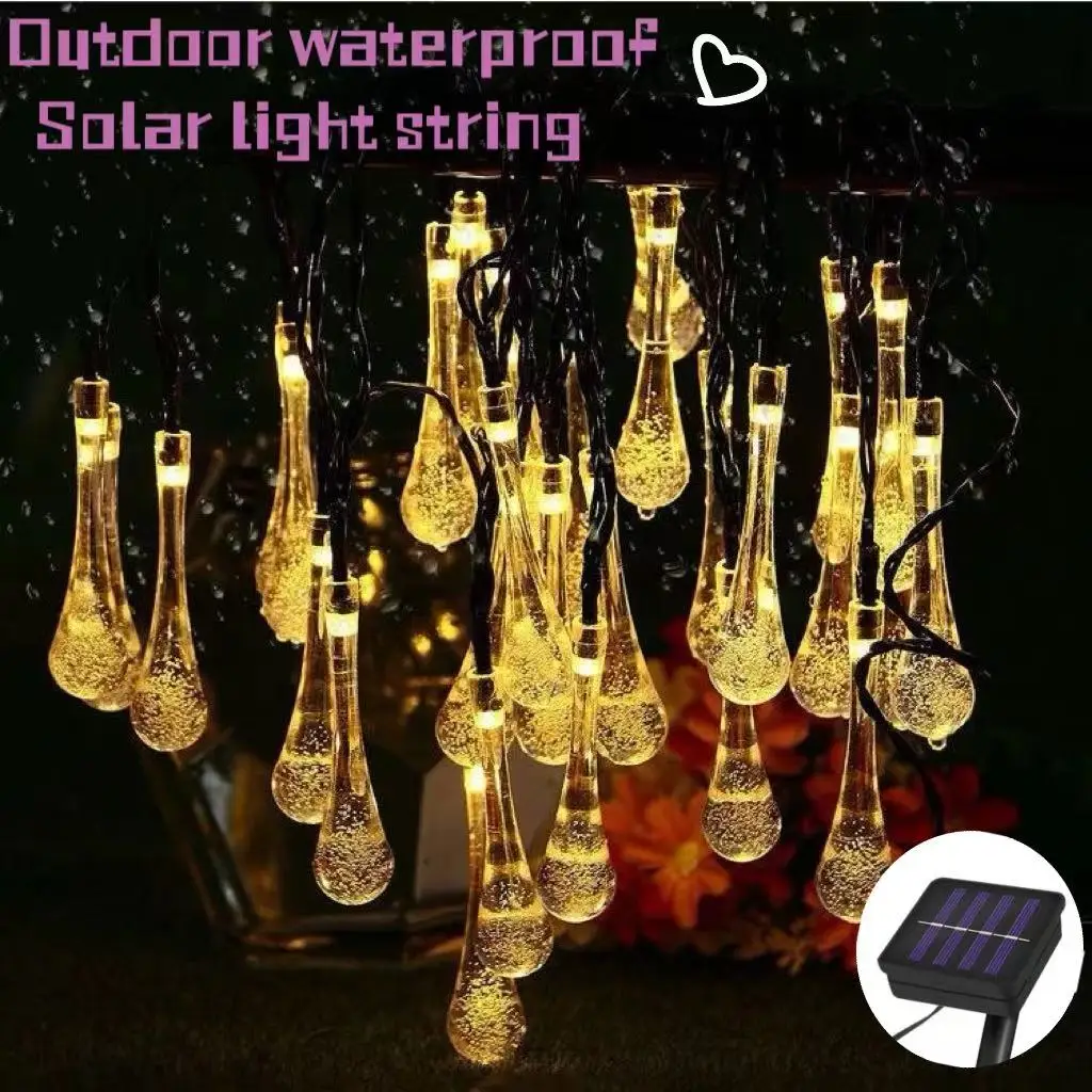 

7M/12M Solar outdoor lights Water drople String Outdoor Lamp Waterproof led light garden fairy night Lights solar Waterproof