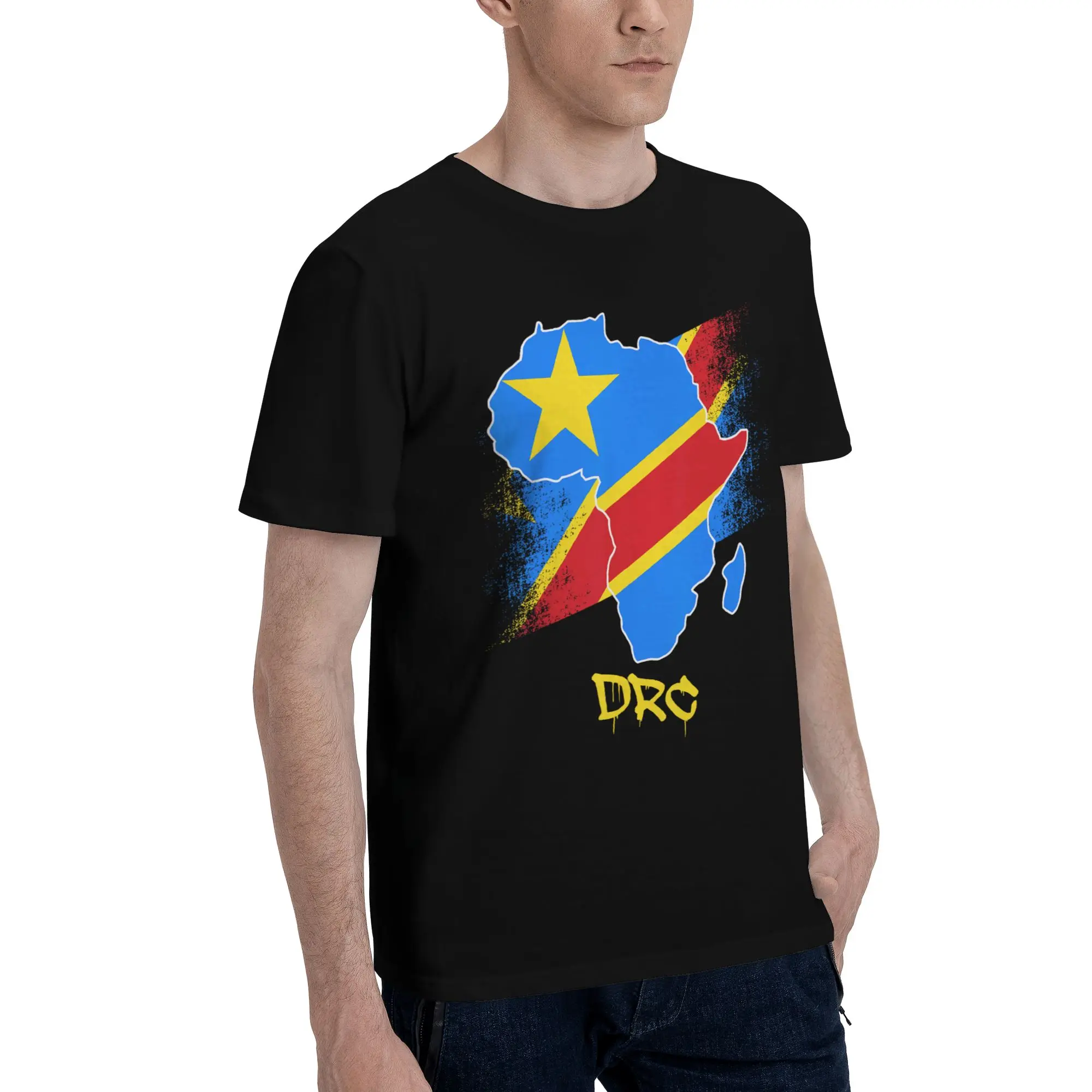 Men Women Graphic Printed Republic Of Congo Congolese Flag  Tee T Shirt 100% Cotton  T-shirts Clothing
