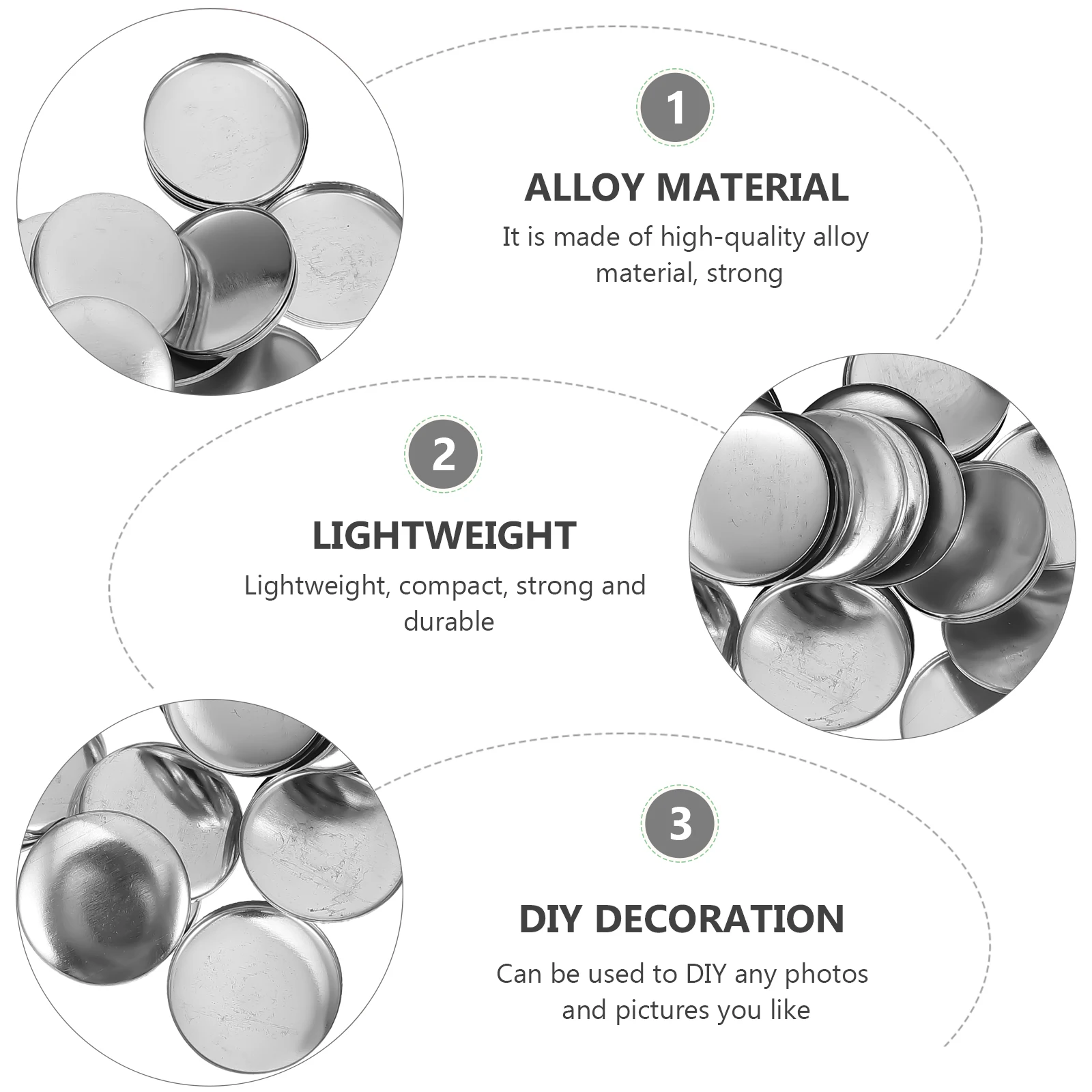 

100 Sets Blank Badge Round Craft Plastic Decor Unfinished Button Pin Badges High Transparency Glossy Film Birthday Gifts Travel