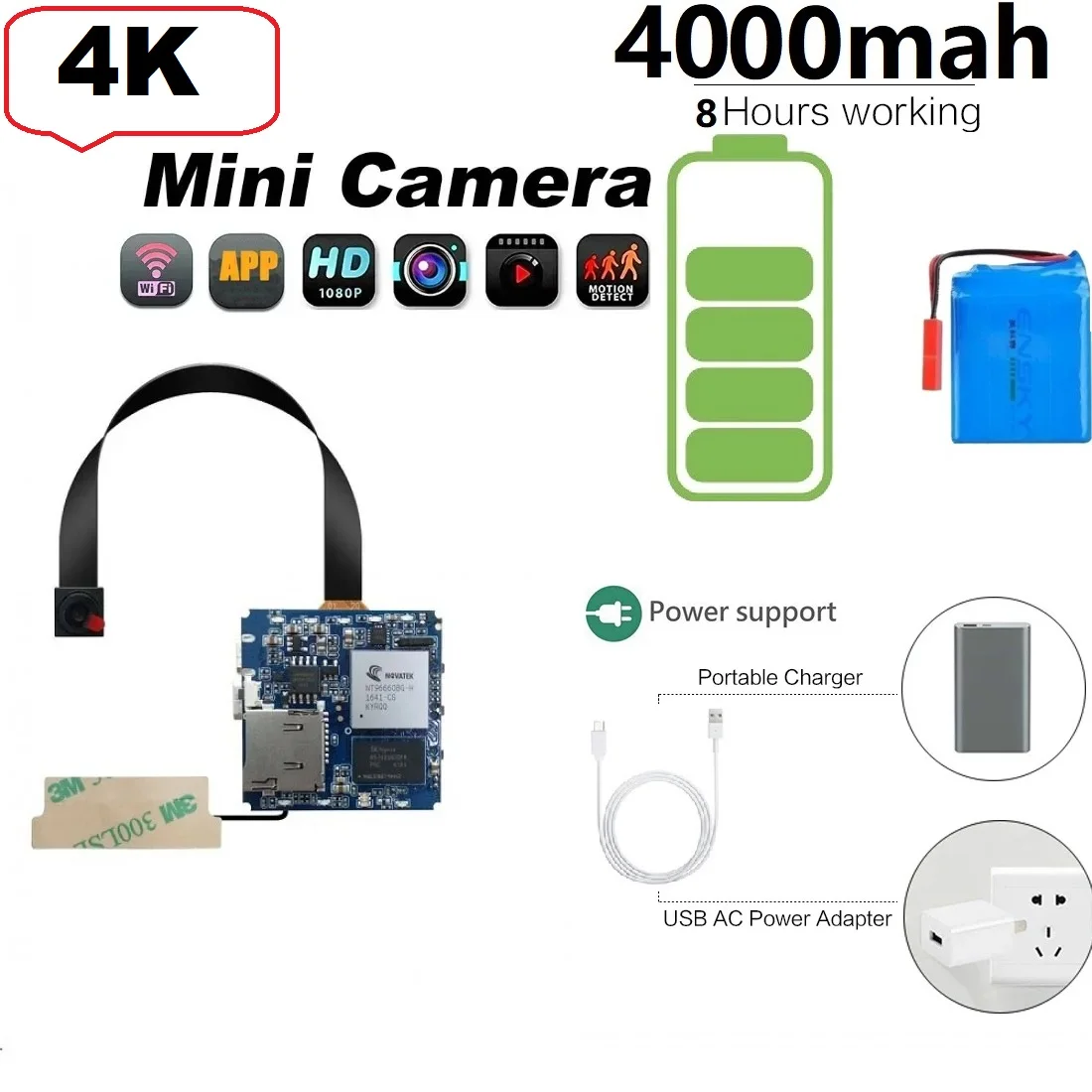 

4K Camera X1 Mini Cameras Wifi Small Webcam Security Surveillance W/ Subminiature Vigilancia Camara Module Lens