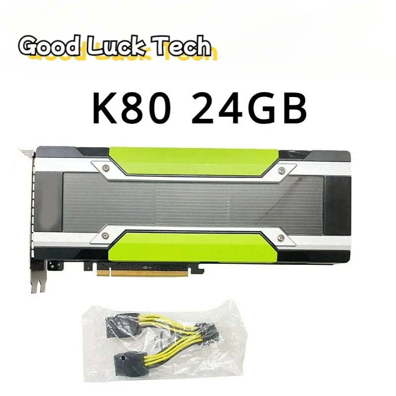 K80 24GB GDDR5 CUDA PCI-e GPU GRAPHICS Computing ACCELERATORS Tape power cord 90%new