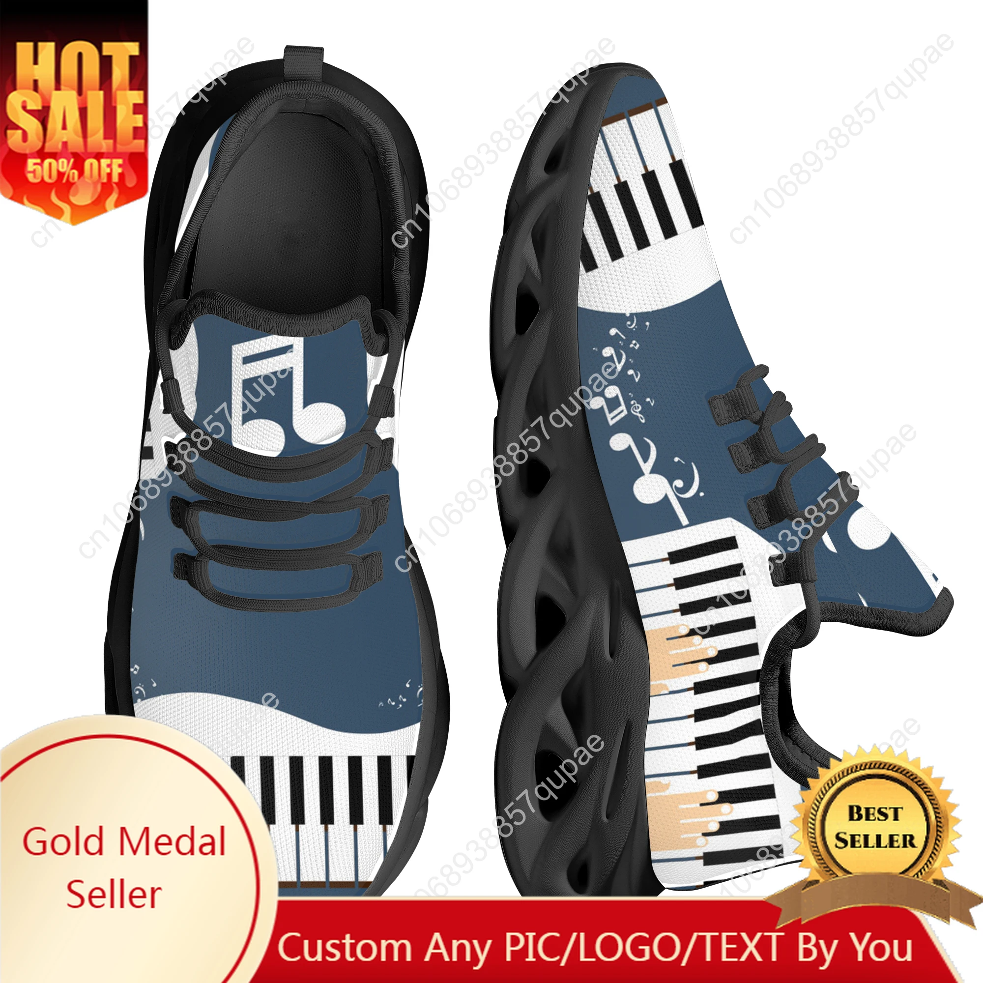 Cool Piano Keyboard Music Lover Flats Sneakers Shoes Mens Womens Sports Shoes Fashion High Quality DIY Sneaker Custom Made Shoe