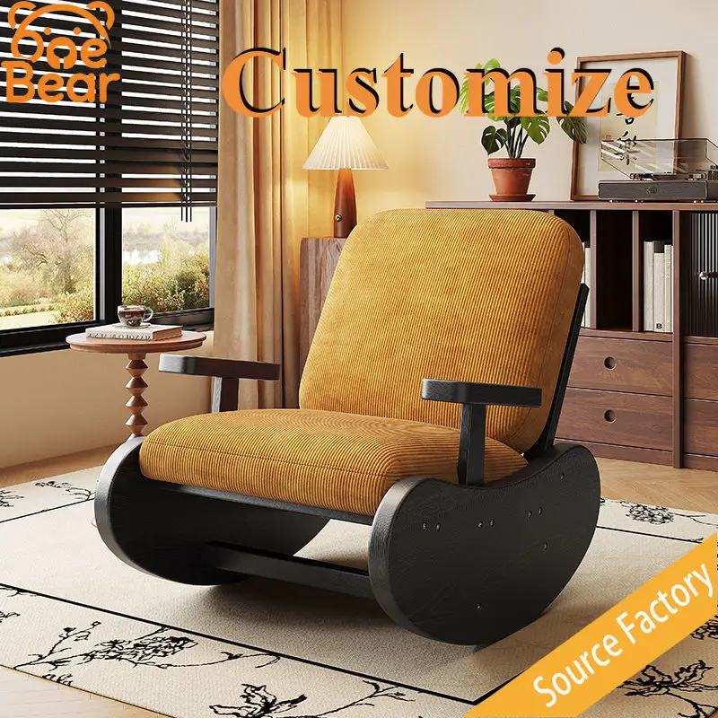 Any Size Custom Modern Solid Wood Rocking Chair Scratch Resistant Skin Friendly Easy Clean Sturdy Durable Home Office Bedroom