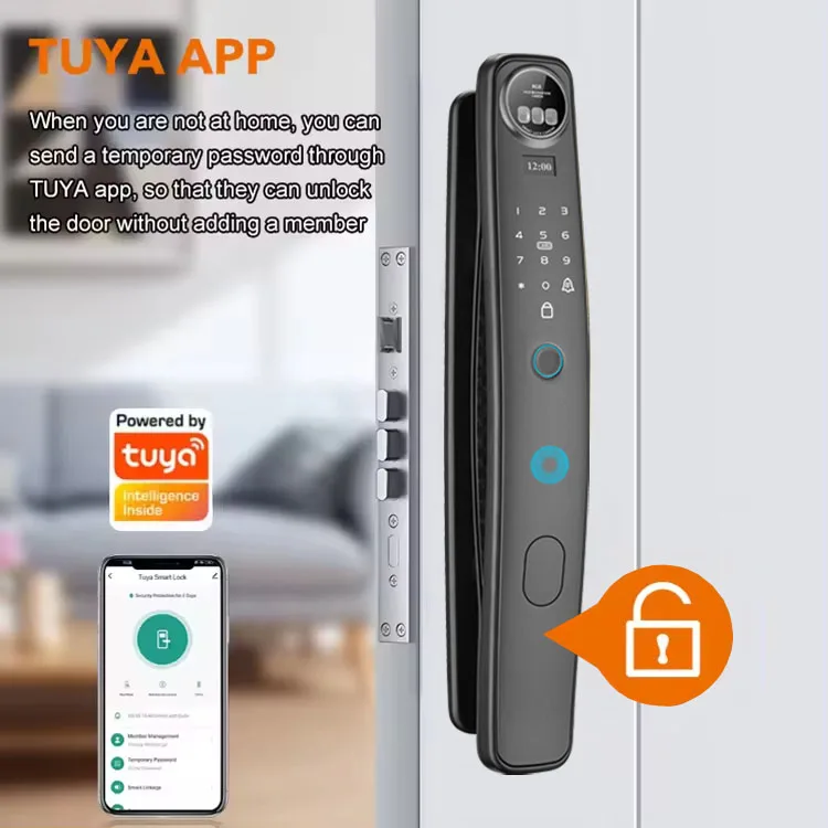 Tuya App التحكم عن بعد الأمن الذكي قفل المنزل المعقول التلقائي بصمة الإصبع الرقمية قفل الباب الإلكتروني واي فاي بطاقة المفتاح