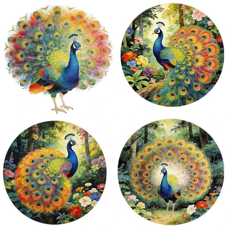 Three Ratels CAA55 Beautiful forest peacock art wall stickers for home decoration
