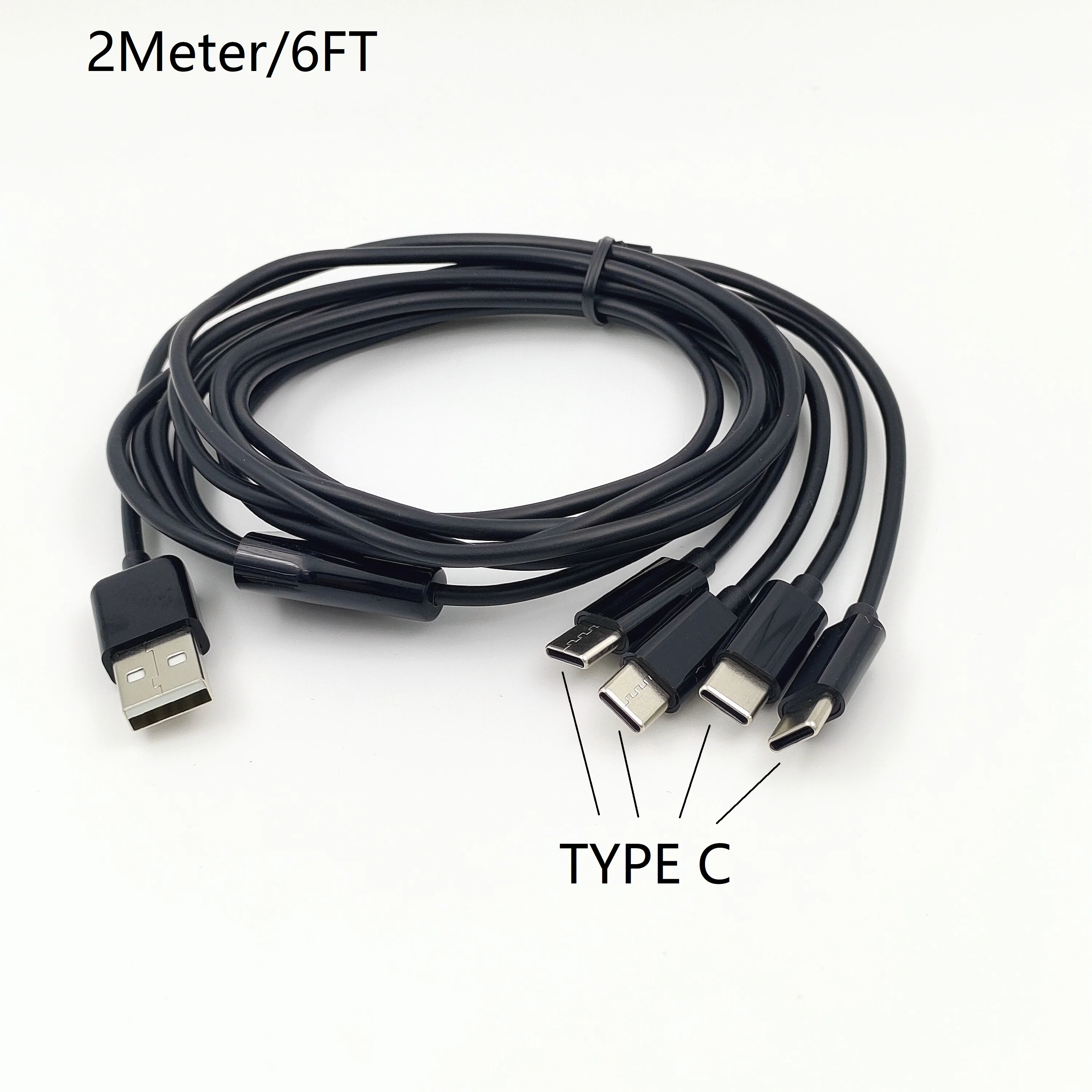 

Зарядный кабель 4 в 1 с usb на 4 типа c, 2 м, 6 футов, телефонный зарядный кабель для телефонов и планшетов