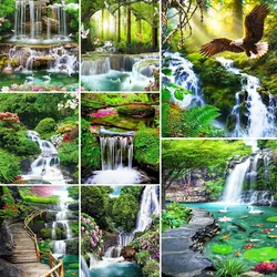 Landscape Waterfall Printed Cross Stitch Embroidery Kit DMC Threads Knitting Craft Handiwork Sewing Promotions Gift Room Decor