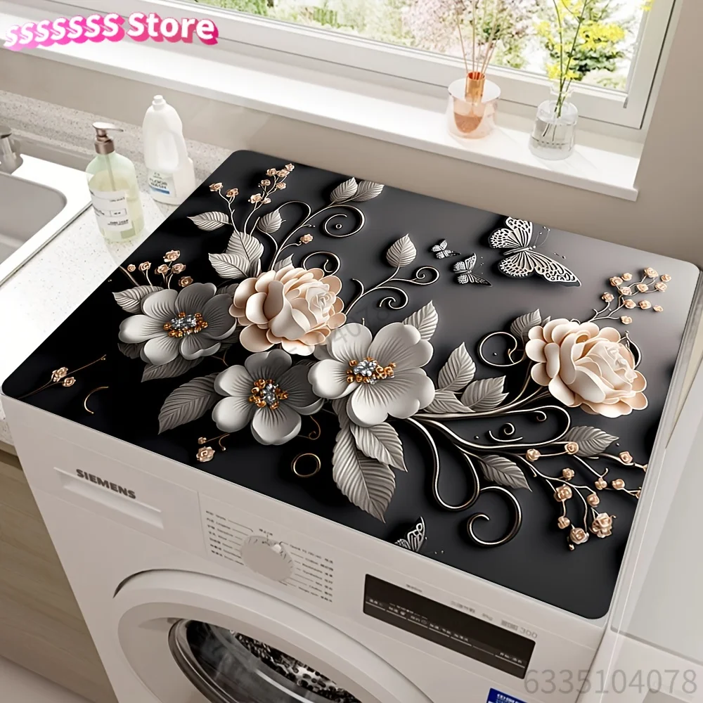 Household absorbent draining mat. Fast dry, non-slip bottom. Hand washable, sturdy. Apply to kitchen sinks, bathroom countertops
