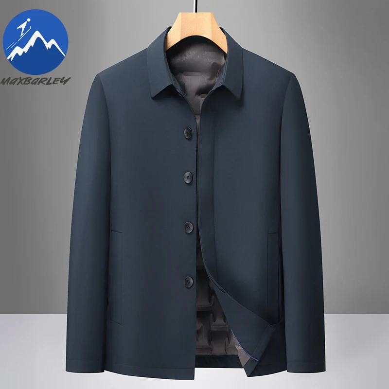 Maxbarley New Men Down Jacket Thickened Commute Office Lightweight Padded Jacket Premium Detachable Inner Layer Warm Winter Coat