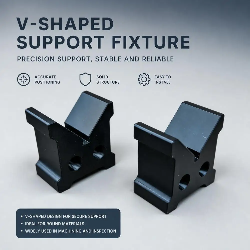 V-Block Support Clamp Blocks PLA 90° Stable Cylindrical Workpiece Positioning Jig Workshop Drilling Marking Alignment Tool 2PCS