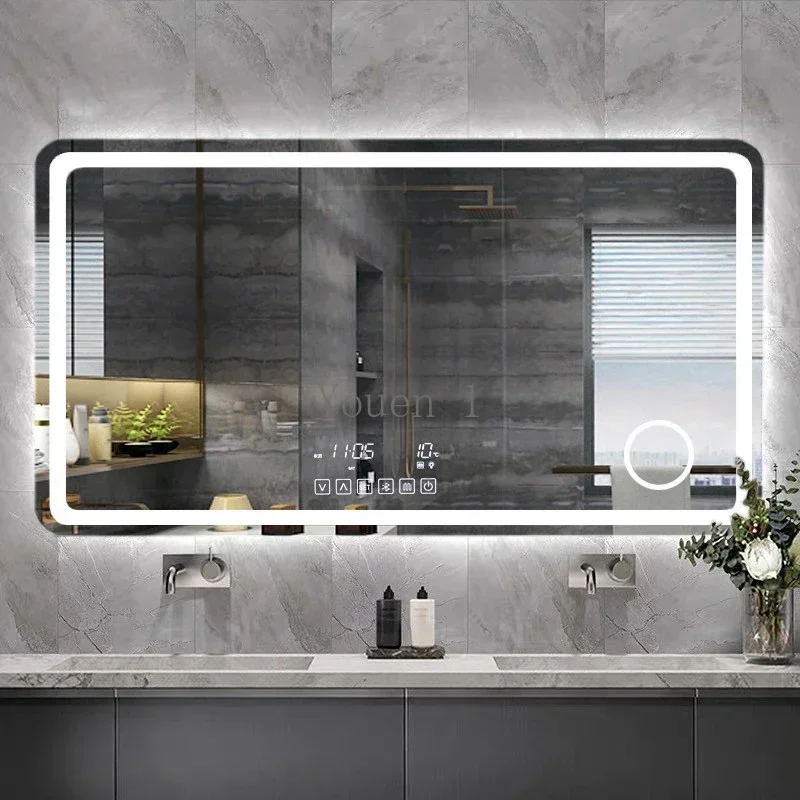 

Modern Mirror Free Shipping Touch Fogless Bathroom Mirror Nordic Makeup Espejo Inteligente Washroom Decorative Items