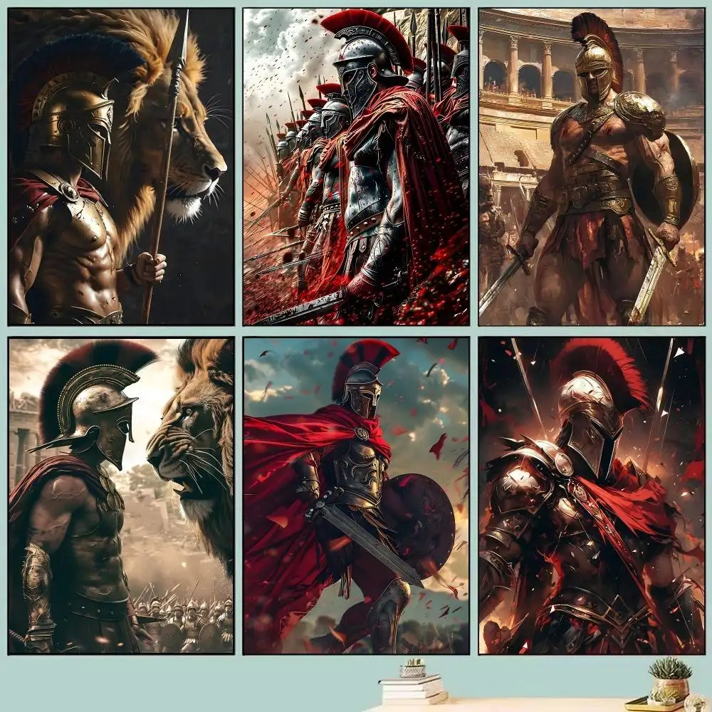 Classic Movie 300 S-Spartans Posters Self Adhesive Waterproof Ideal For Living Room Bedroom Bar Decoration