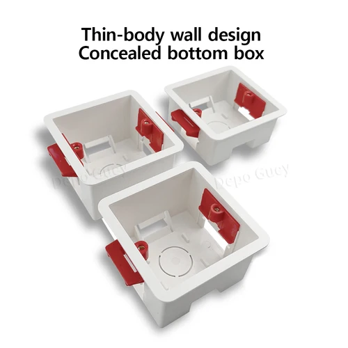Imagen 2 del producto Caja de conexiones de enchufe de interruptor de pared tipo 86, Cassette de empalme, caja inferior oculta de PVC, cable, caja oculta eléctrica blanca Universal