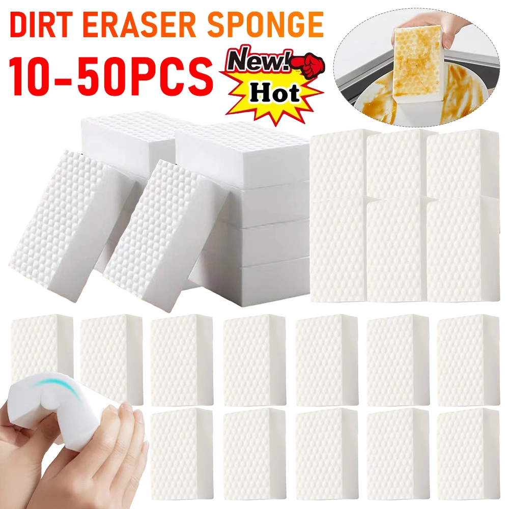 10-50PCS Dirt Eraser Sponge Magic Cleaning Pad Multifunctional Sponge Tool Brush Reusable 2 X Plus Strength For Kitchen Bathroom