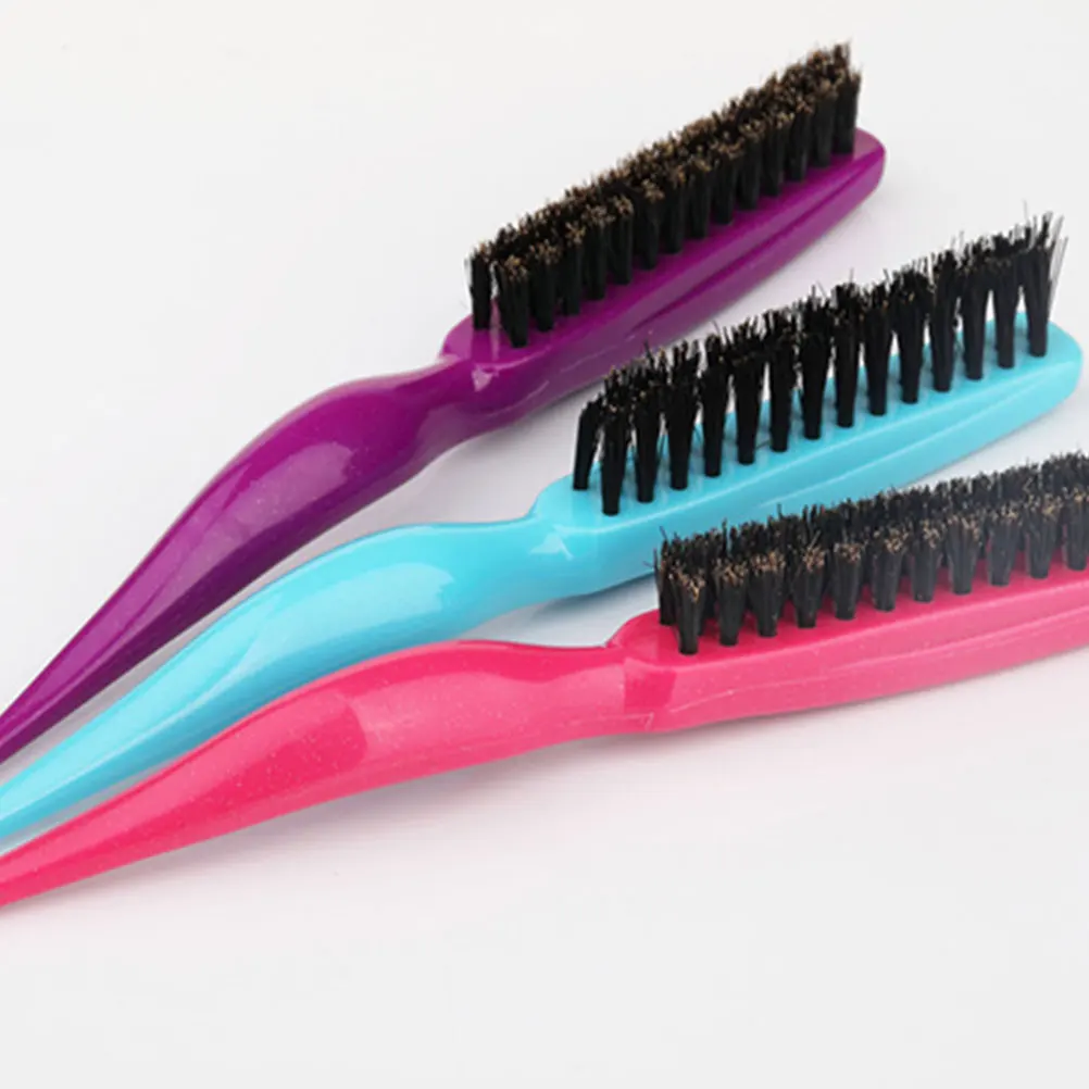 

3 Pcs Pig Bristle Curling Comb Hair Accessories Curly Massage Pointed Tail Mini