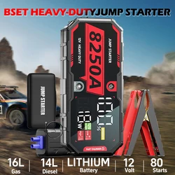 Car Battery 8250A Jump Starter 12V Pro Portable Booster PD65w 32000mAh Battery Car 13L For Emergency Car Booster Starting Device