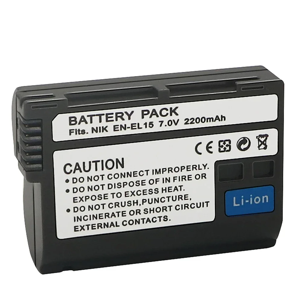 2200mah EN-EL15 EN-EL15a Battery for Nikon D7000 D7100 D7200, D850 D750 Nikon D7500 Battery D810 D500 D800 D610EN-EL15b Battery