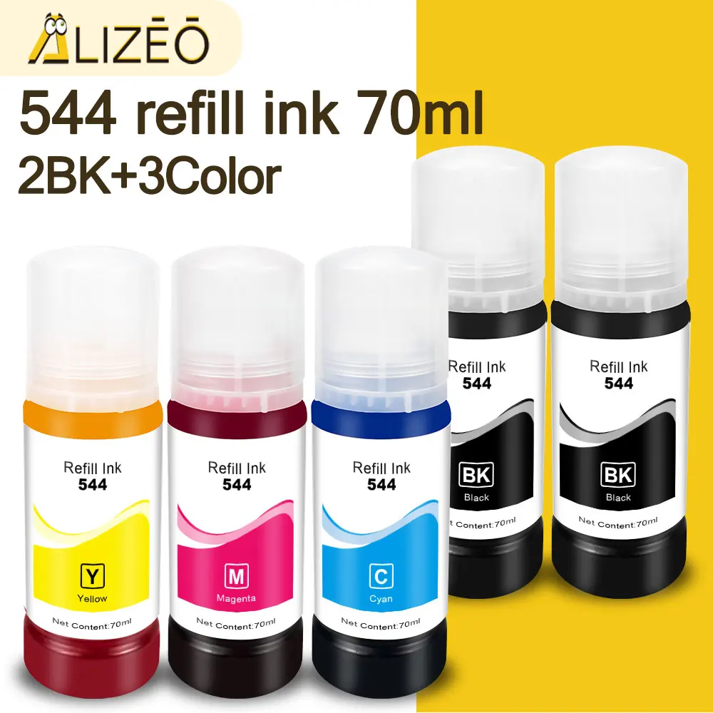 

544 Dye Ink Universal Refill Kit Fit CISS For Epson EcoTank L3150 L3110 L3100 L3210 L3250 L1110 5190 Inkjet Printer