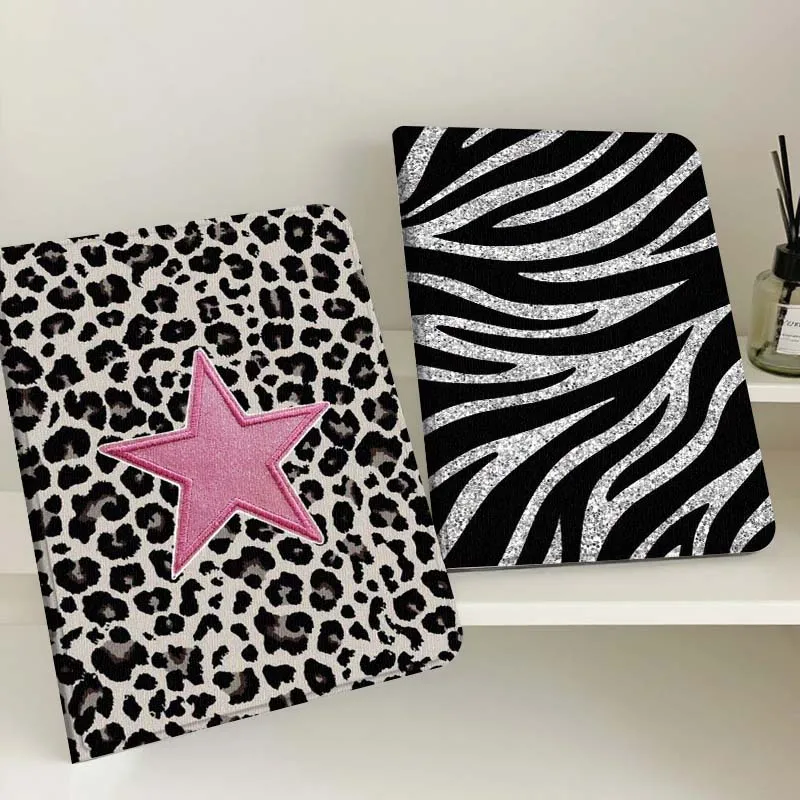 

Pink Star Leopard Pattern Tablet Case For Samsung Tab Galaxy S6 S11 A A7 A8 A9 A11 10.1 10.4 10.5 Plus Lite Gift