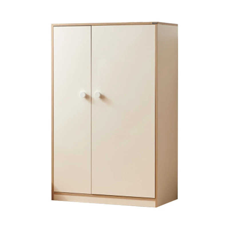 

New 90 wide solid wood children's wardrobe double door men's and women's clothing cabinet cream wind drawer storage bucket