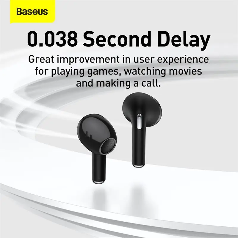 Baseus E8 Headphones Wireless Bluetooth 5.3 Earphone TWS Noise Cancellation Hifi Earbuds 0.038Low Latency Fone Headset Gamer Pro