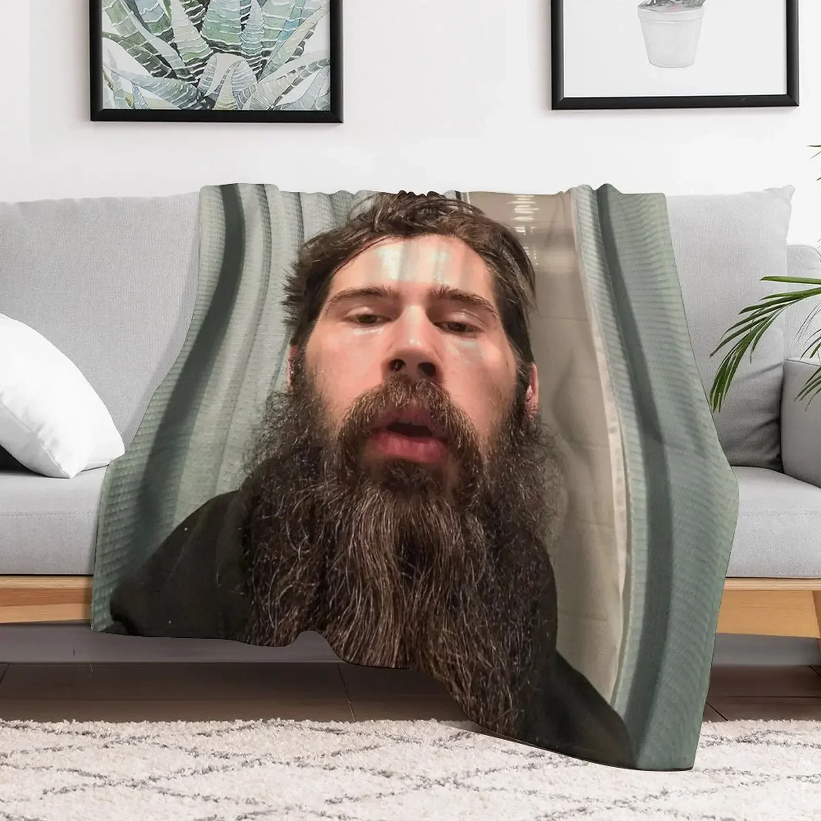 Nick The Beard Mullen Throw Blanket blankets ands Camping Blankets