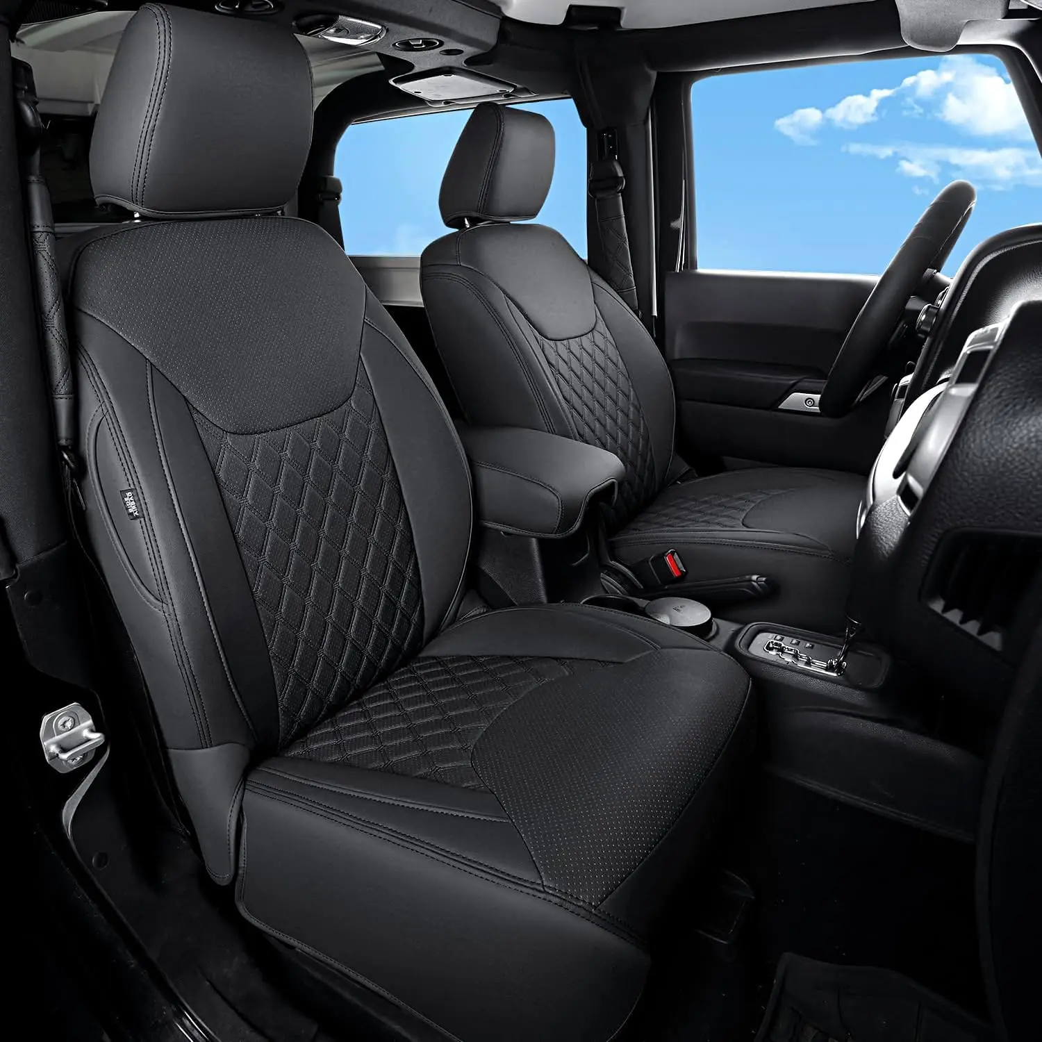 Hot Sale Car Seat Covers Pickup Truck For Jeep Wrangler Unlimited 2013-2017 Full Set Luxury Leather Car Accessories Waterproof