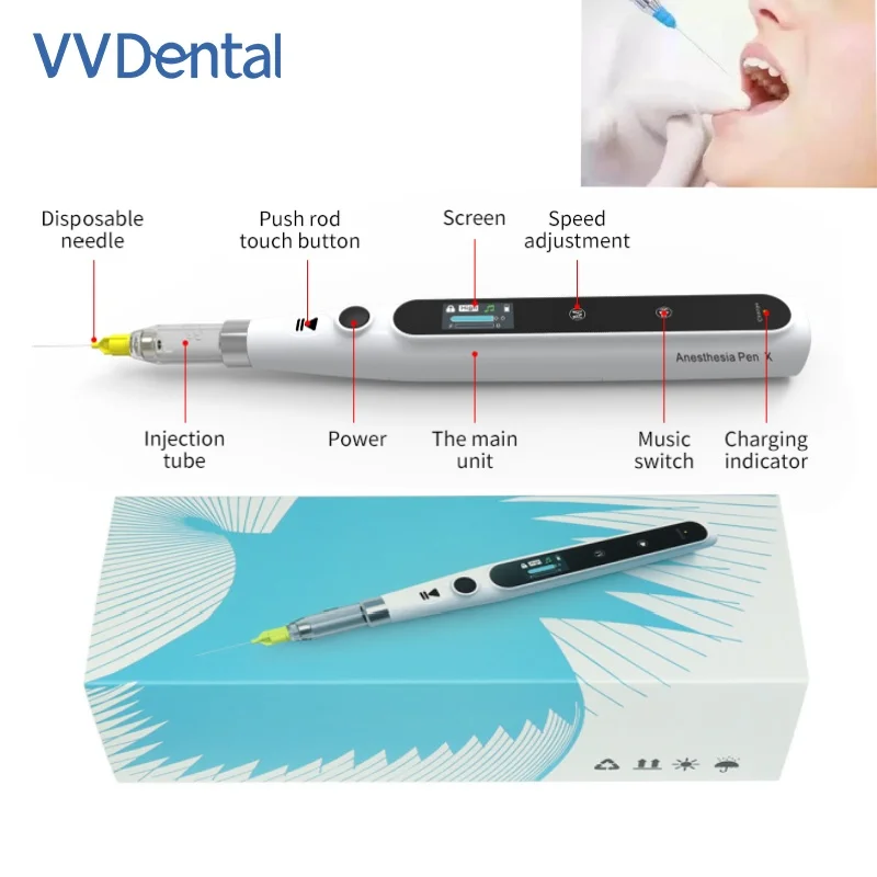 

VV Dental Anesthesia Injector Pen Oral Painless Local Anesthesia Syringe Anesthesia with Operatable LCD Display Dental Tools