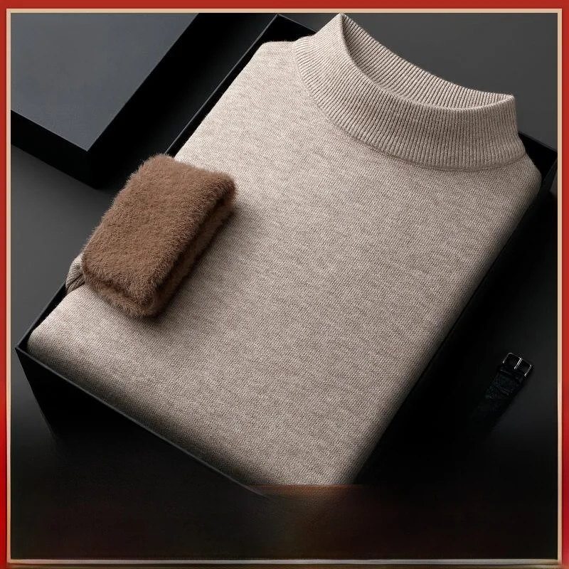 

Мужской шерстяной свитер Pierre Cardin с высоким воротником, однотонный, модный, теплый, зимний, вязаный, для делового и повседневного стиля