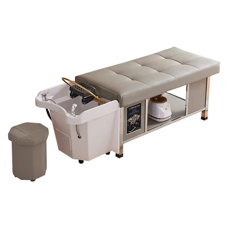 Barber shop stainless steel shampoo bed massage ear bed hair salon special fumigation water circulation physiotherapy head