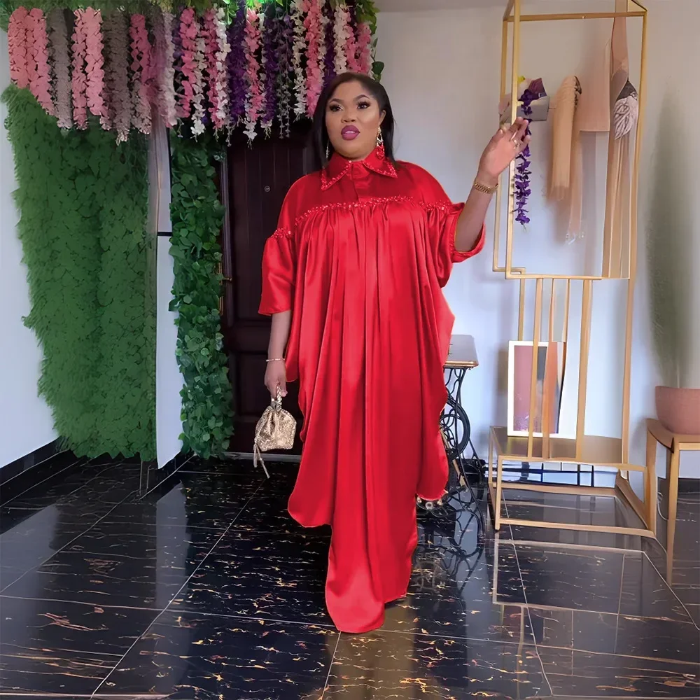 2024 африканские платья для женщин, элегантные полиэстеровые новые мусульманские модные абайи, дашики, халат, кафтан, длинное платье макси, наряды