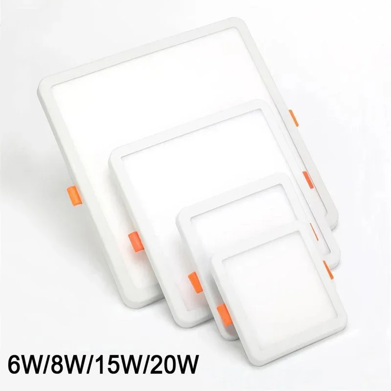 LED Panel Lights Ceiling Downlight 6W 8W 15W 20W Square/ Round Panel Light AC85-265V With LED Driver