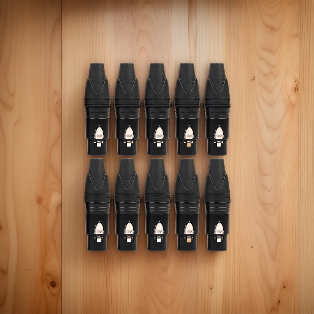 10 Stück DIY Mikrofon XLR 3Pin Buchse Kabel Lötstecker Adapter