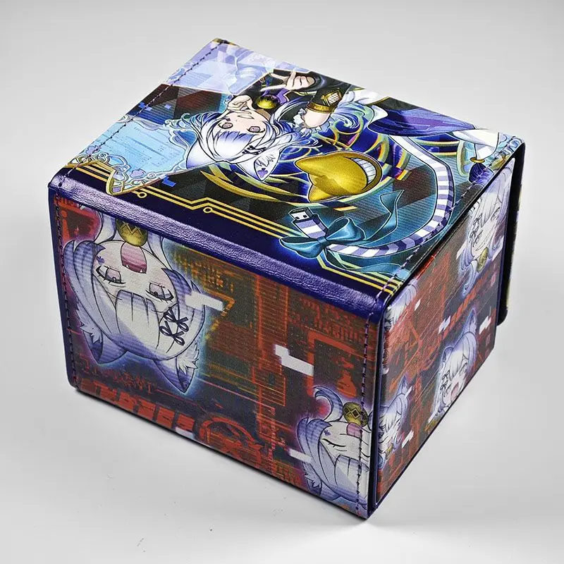 Yugioh M∀LICE HEARTS OF CRYPTER Deck Box Cheshire Cat Figures Cosplay Yu-Gi-Oh! OCG Trading Cards Pu Leather Collection Box 100+