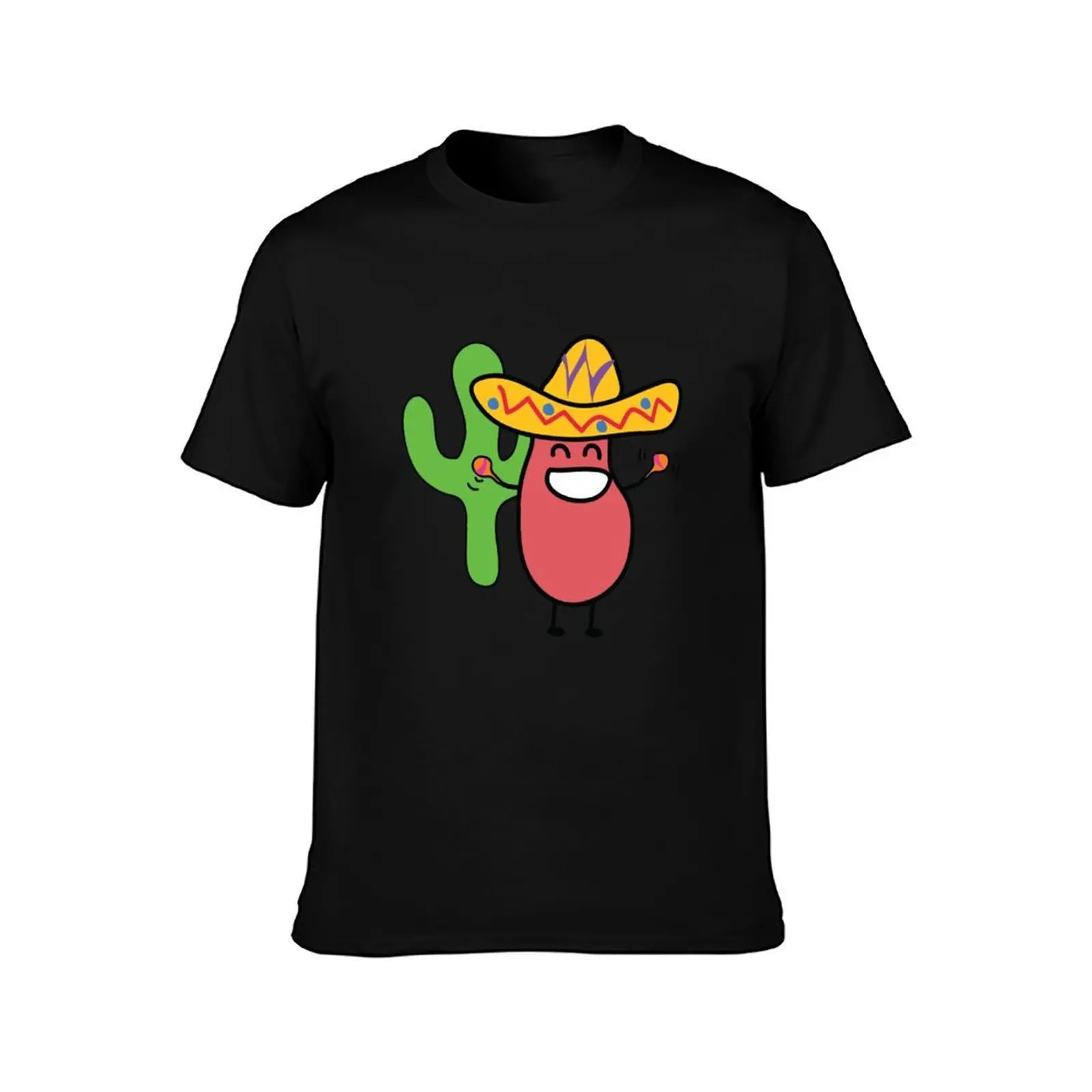 Little Mexican Jumping Bean - Cute Kids Cartoon Character T-Shirt Basic Simple Design Short Sleeve Shirt