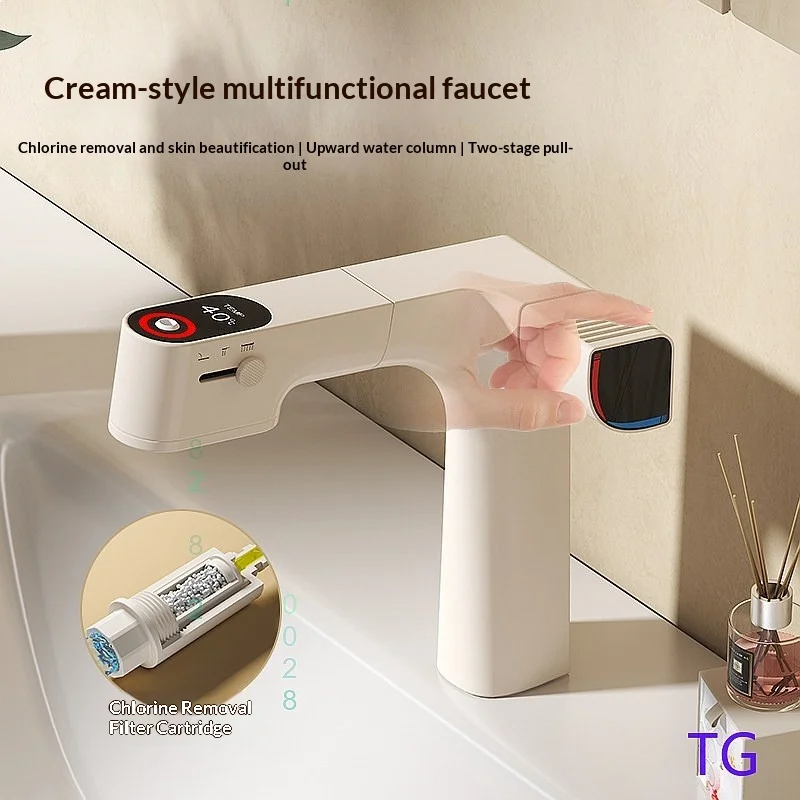 Smart Digital Display Pull-Out Basin Faucet Hot Cold Multifunction Bathroom
