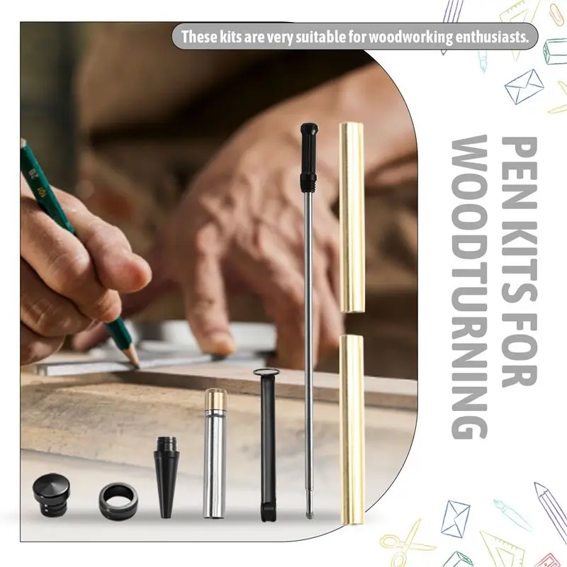 AT02-Slimline For Wood Turning Pen Kit-10 Pack With Multiple Finishes, 7Mm Twist Pen Set Included