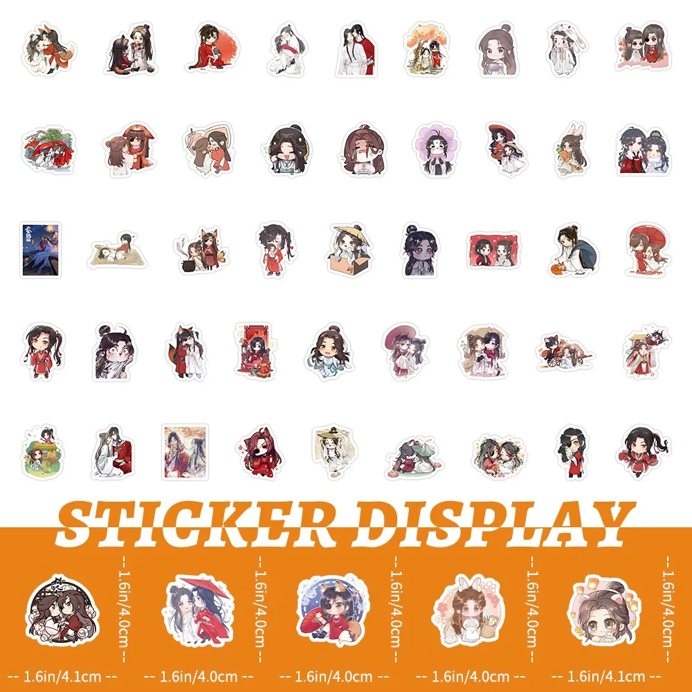 10/30/50 pçs céu bênção oficial anime adesivos decoração mala scrapbooking portátil telefone papelaria criança adesivo presente