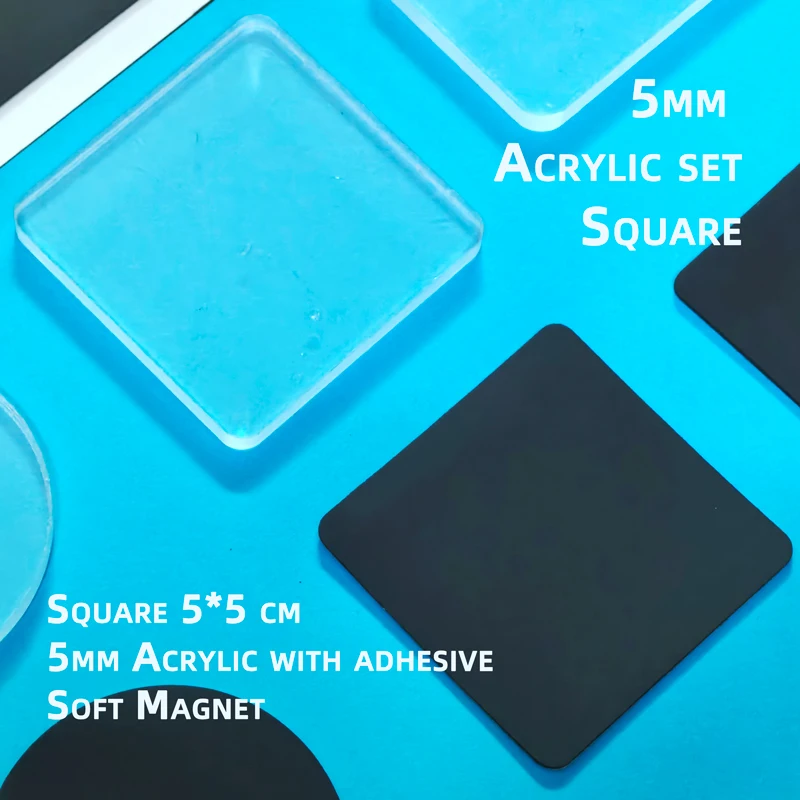 20 Set 5×5cm Square DIY Acrylic Magnet Kit Refrigerator Magnet Home Dec Duration Custom Photos Postcard Handmade Crafts