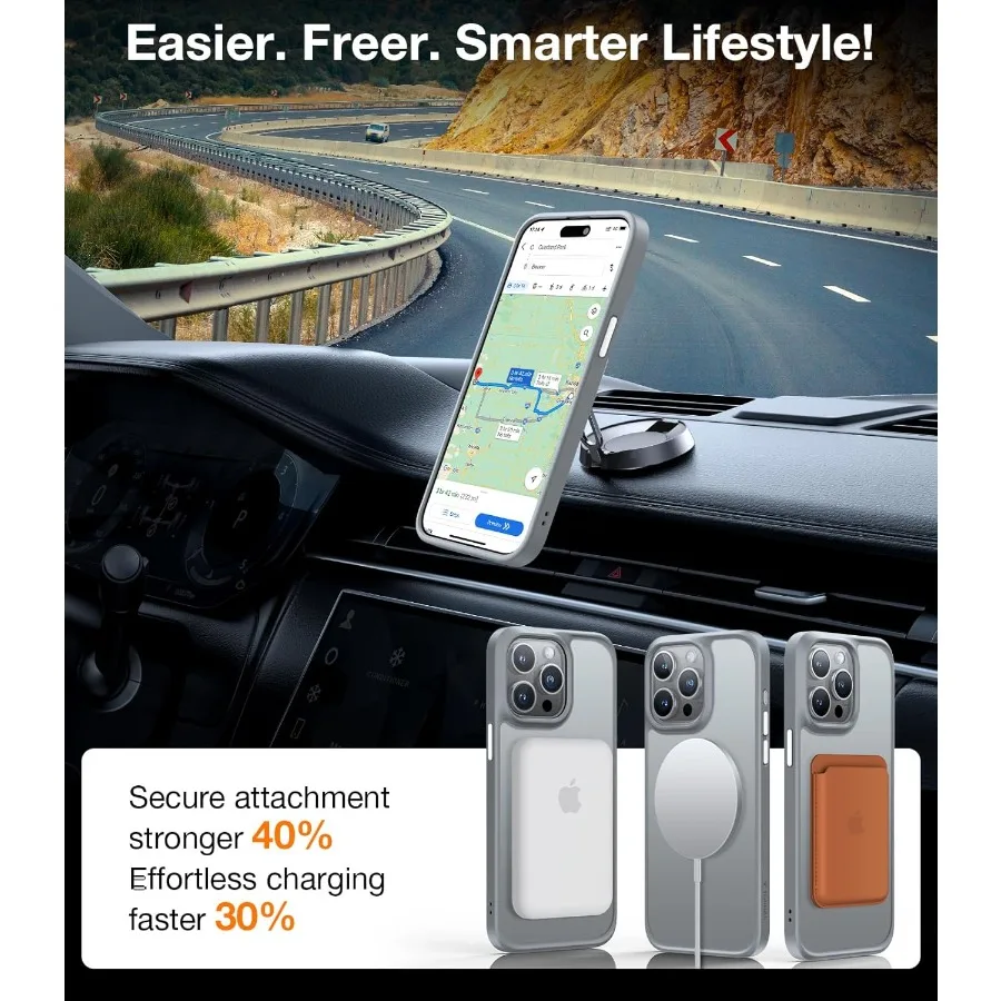 iPhone 15 Pro対応 磁気耐衝撃ケース 日常使用向け 軍事グレードの落下試験済み MagSafe対応