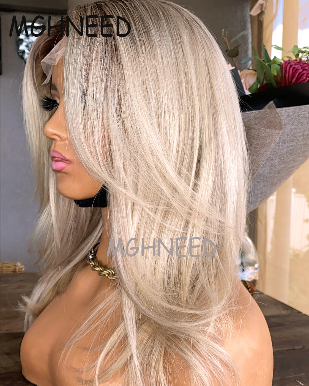 Spitze Frontal Perücken Ombre Brwon Blondine 13x6 jungfräuliches Menschenhaar 360 Spitze Perücken für Frauen natürlichen Haaransatz