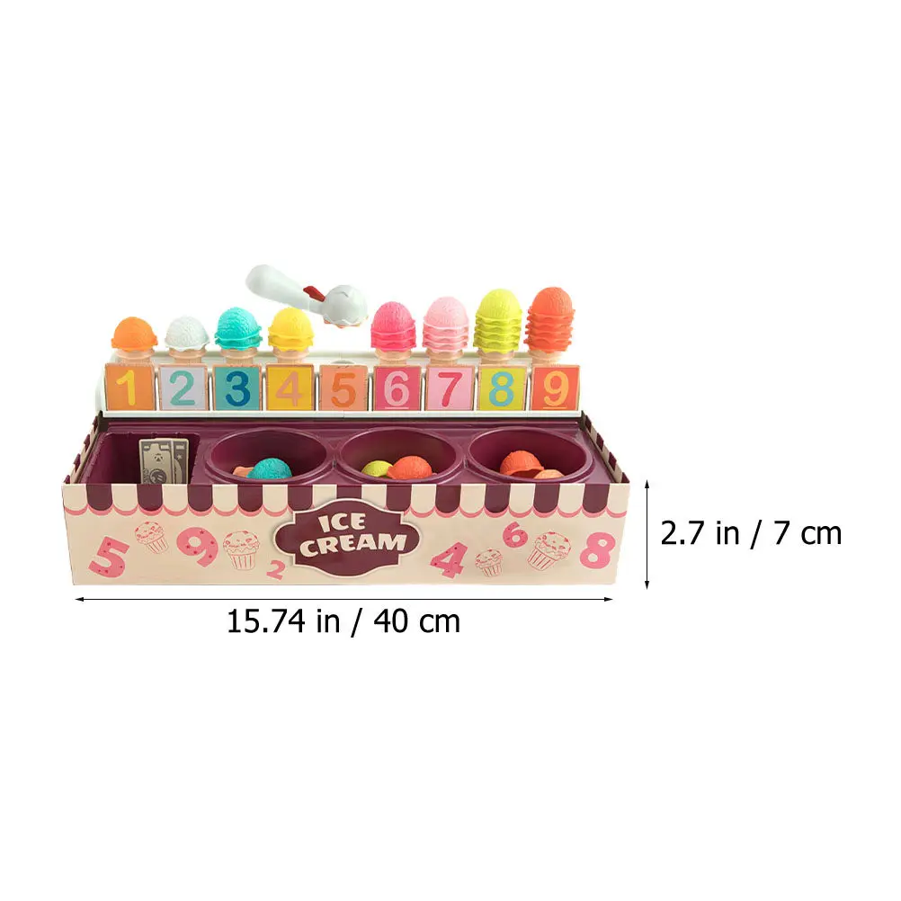 1Set Ice Cream Playhouse Educational DIY Pretend Kitchen Interactive Kids Playing House Prop Cognitive Hands-on Development