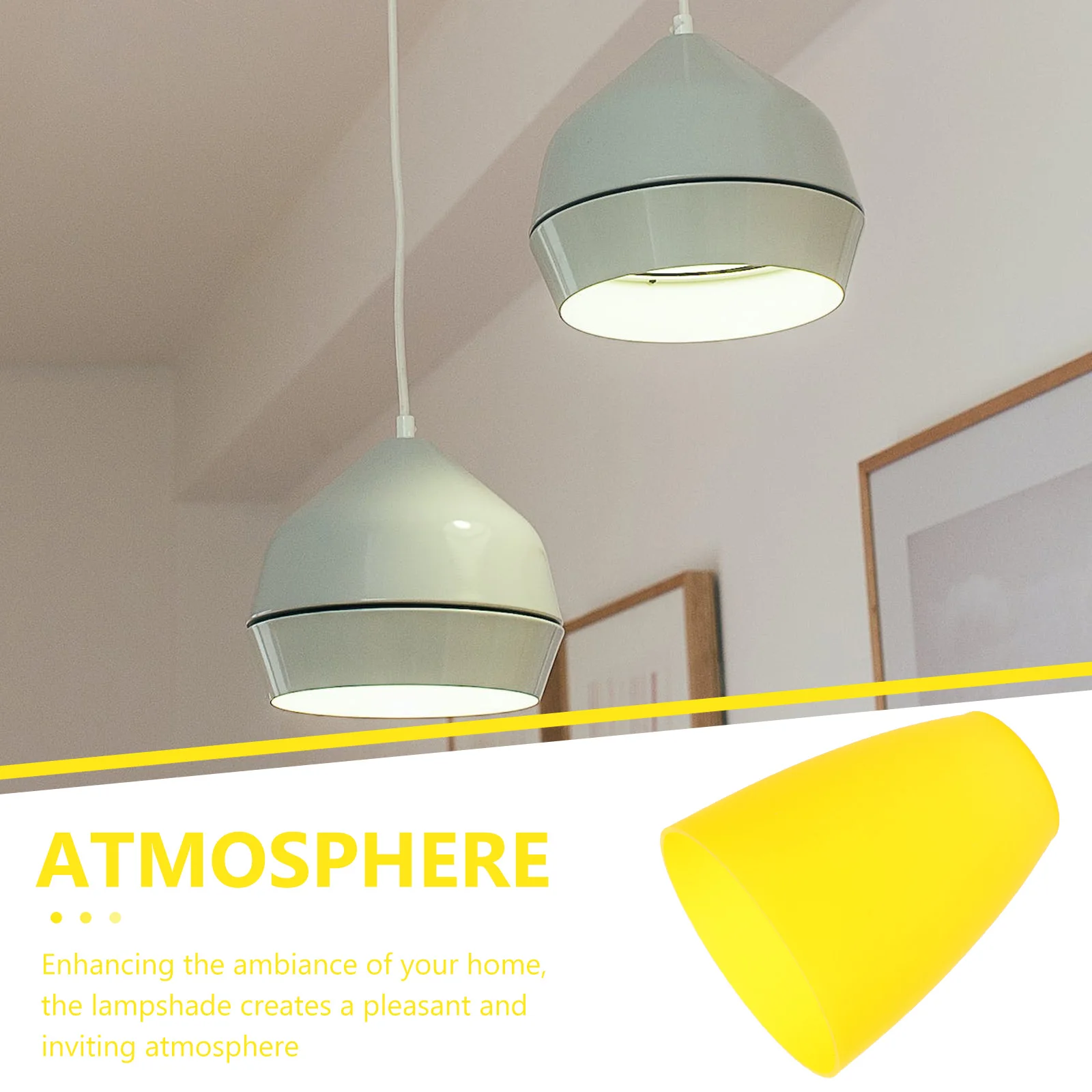 

Plastic Lampshade Yellow Flat Design 42mm Hole Wall Hanging Light Cover Home Decor BedsideVintage Lighting Accessories