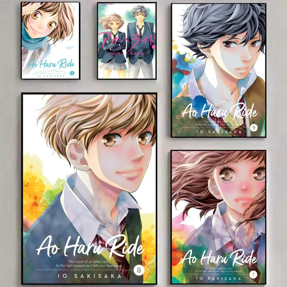 Anime A-Ao Haru Ride Painting Calligraphy Stylized Art Textured Canvas Mural For Bedroom Living Room Interior Wall Decoration