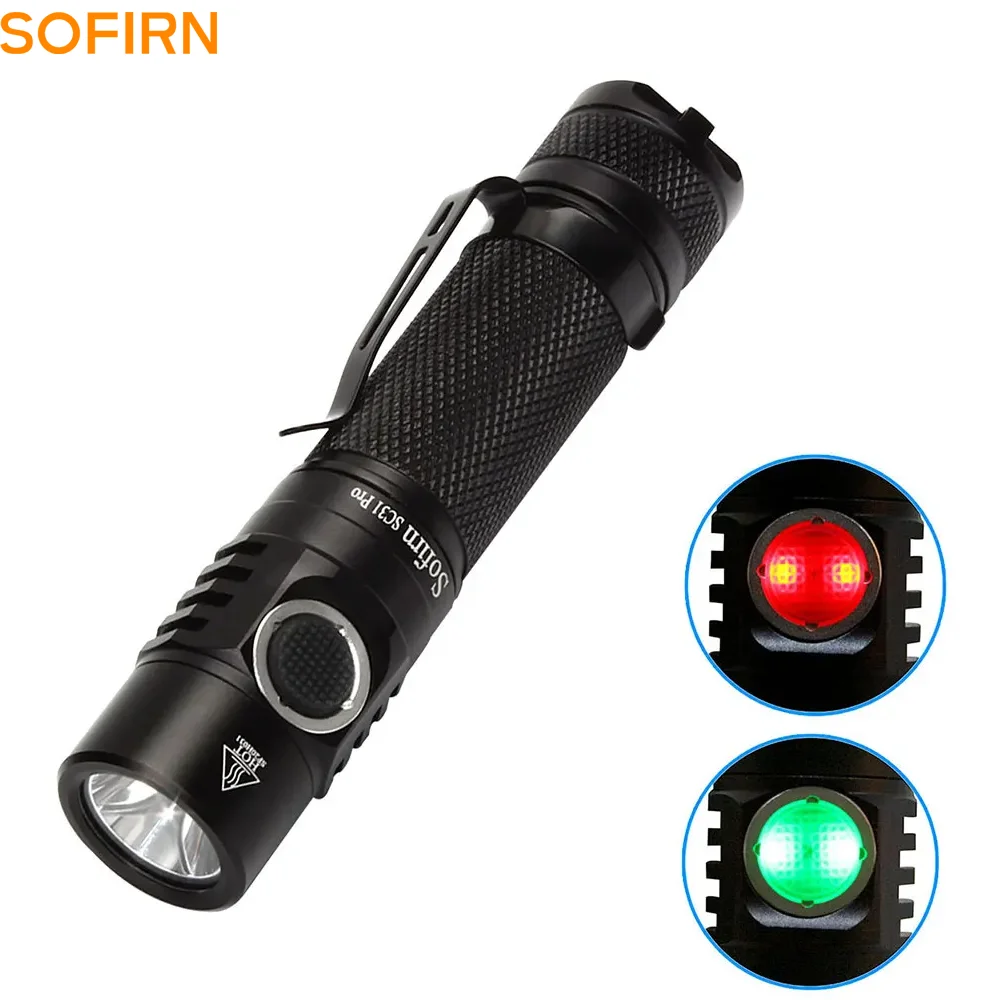 Sofirn SC31 Pro Lanterna LED Poderoso Recarregável 18650 Tocha USB C SST40 2000LM Anduril Outdoor Lanterna Tática