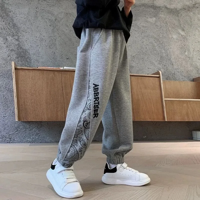 2025 New Kids' Sports Hoodie Pants with Embroidery - Loose Fit for  Boys, Spring Autumn Athletic Joggers