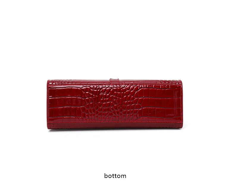 Aidrani Damen Echtleder-Umhängetasche mit Klappdeckel - Crossbody- und Schulterstil, Krokodilmuster-Kissen-Tasche – Detail 11