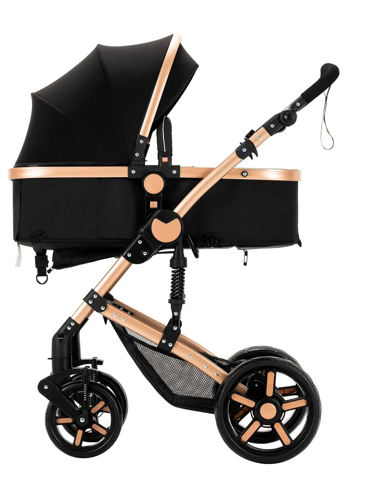 3-in-1 kinderwagen multifunctioneel met autostoel en slaapmand Babykinderwagen Lichtgewicht kinderwagen Compacte opvouwbare kinderwagen - afbeelding 2
