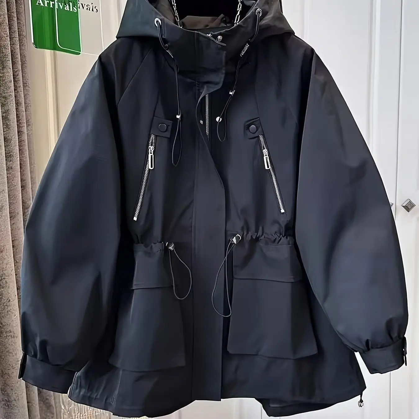 High-quality Tooling Windbreaker Women's 2026spring Autumn New Casual Coat Hooded Fashion Long Outwear Female Outcoat Top