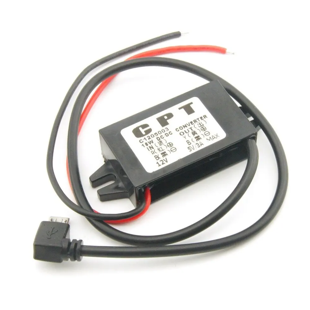 In stock！Car Power Technology Charger DC Converter Module Single Port 12V To 5V 3A 15W with Micro USB Cable Durable